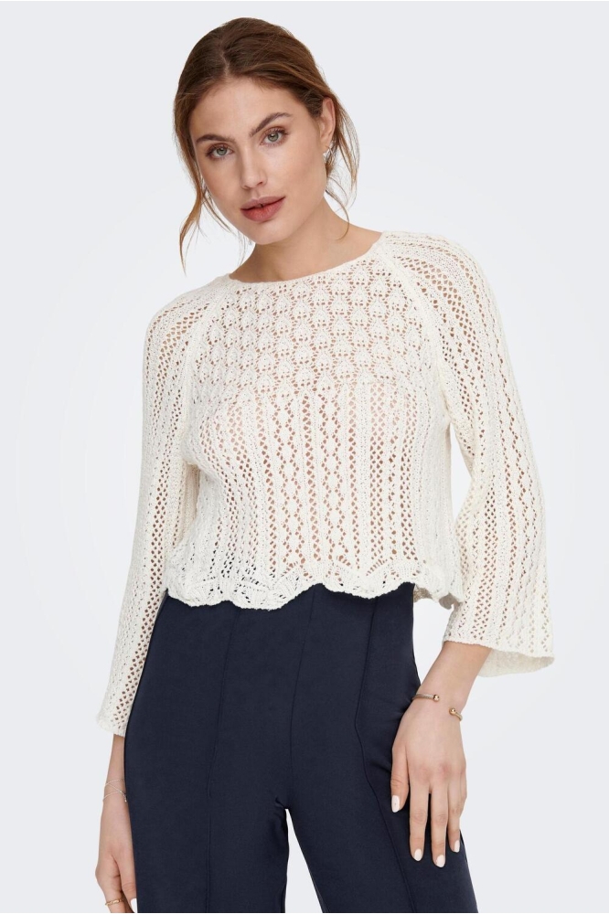 ONLNOLA LIFE 3/4 PULLOVER KNT NOOS 15233173 CLOUD DANCER